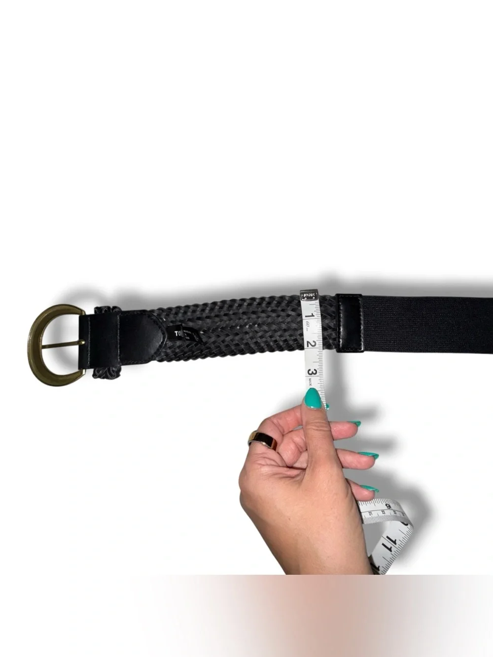 TORRID Woven Stretch Waist Belt - Size 2 (18/20) Black/Gold